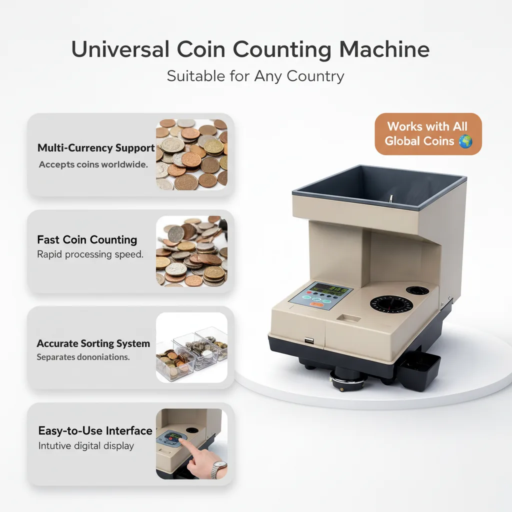 FL-300 Coin Counting Machine FL-300 coin counting machine with multi-currency support and accurate sorting system