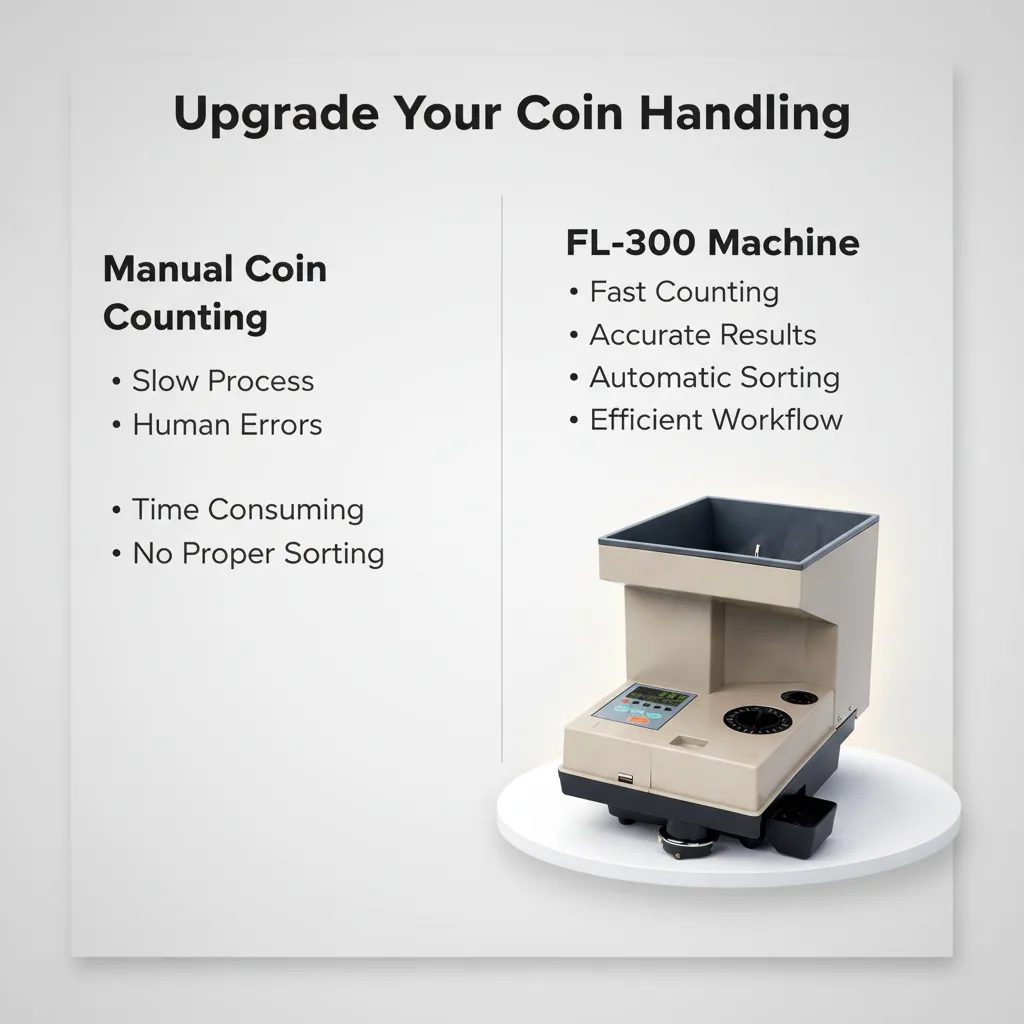 FL-300 Coin Counting Machine FL-300 coin counting machine with multi-currency support and accurate sorting system