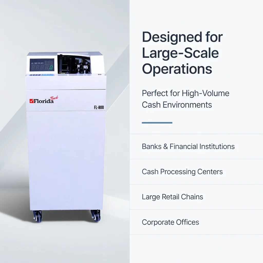FL-800 cash counting machine for high volume counting with advanced detection system