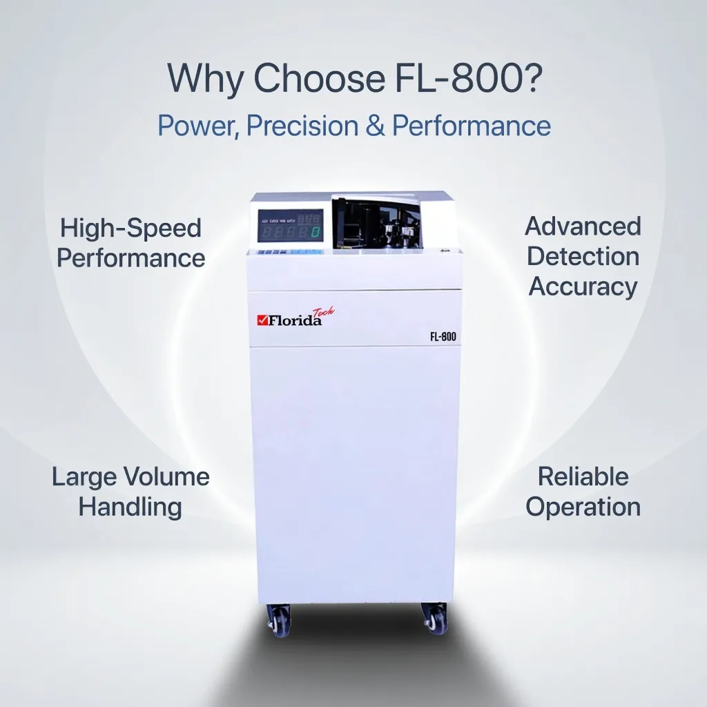 FL-800 cash counting machine for high volume counting with advanced detection system