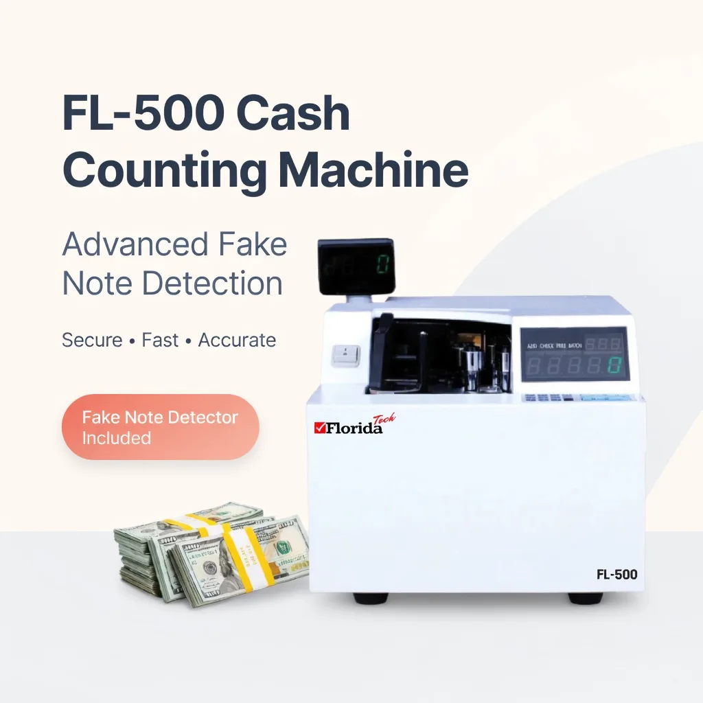 FL-500 Cash Counting Machine with Detection FL-500 cash counting machine with fake note detection and high speed processing