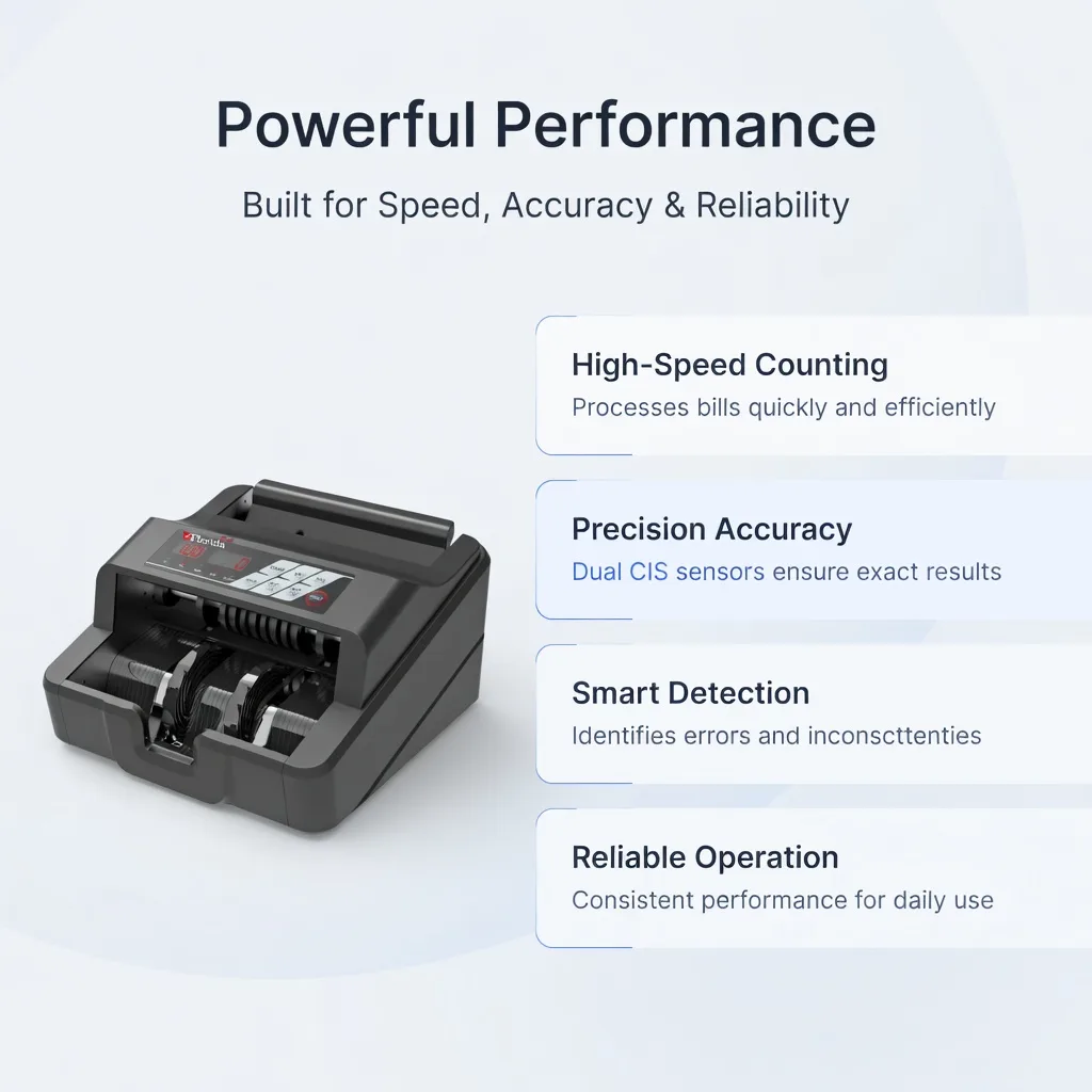 Florida FL-55B cash counting machine with dual CIS sensors and accurate detection