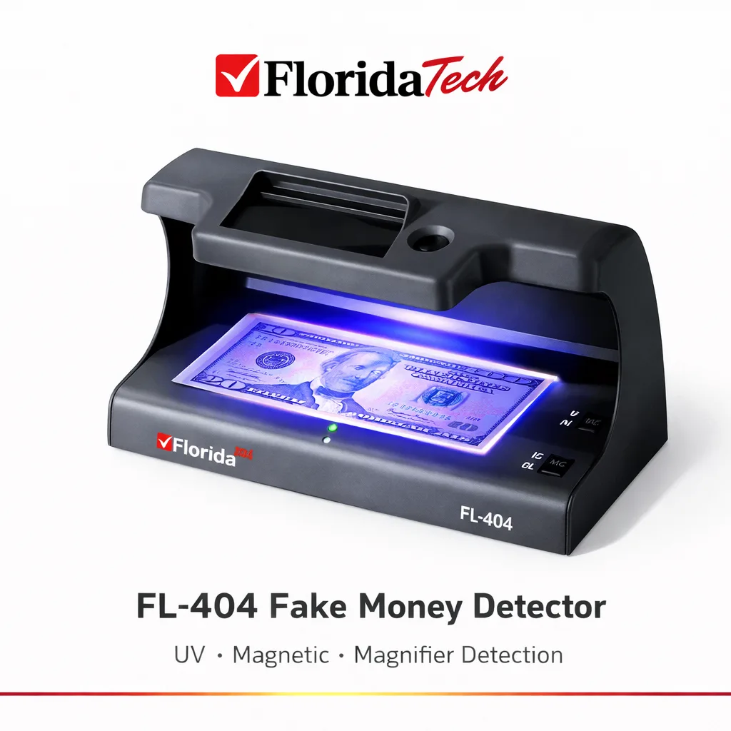 FL-404 compact UV banknote detector for retail and banking cash verification